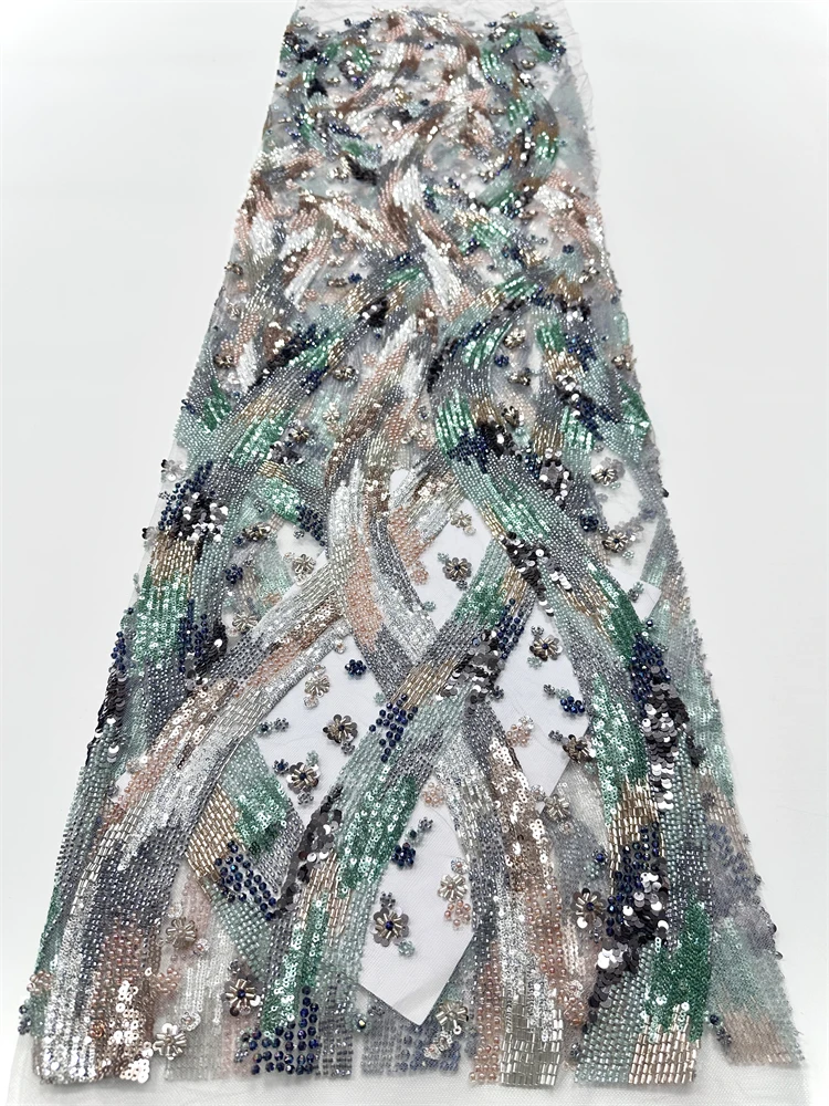 아프리카 스팽글 레이스 원단 5야드 고품질 프랑스 나이지리아 신랑 레이스 원단 드레스 웨딩 파티용