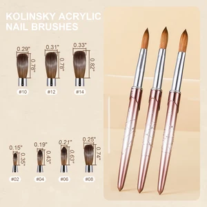 Kolinsky acrylic brush of the nail, labeled handle, hair bristles, application of the suila 12 Main sales brush Kolinsky - №2