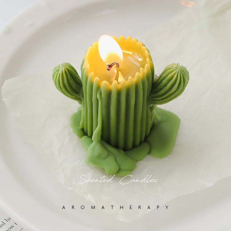 Handmade Cactus Candle Romantic Cute Soy Wax Aromatherapy Small Scented Relaxing Birthday Wedding Party Gift Home Decor