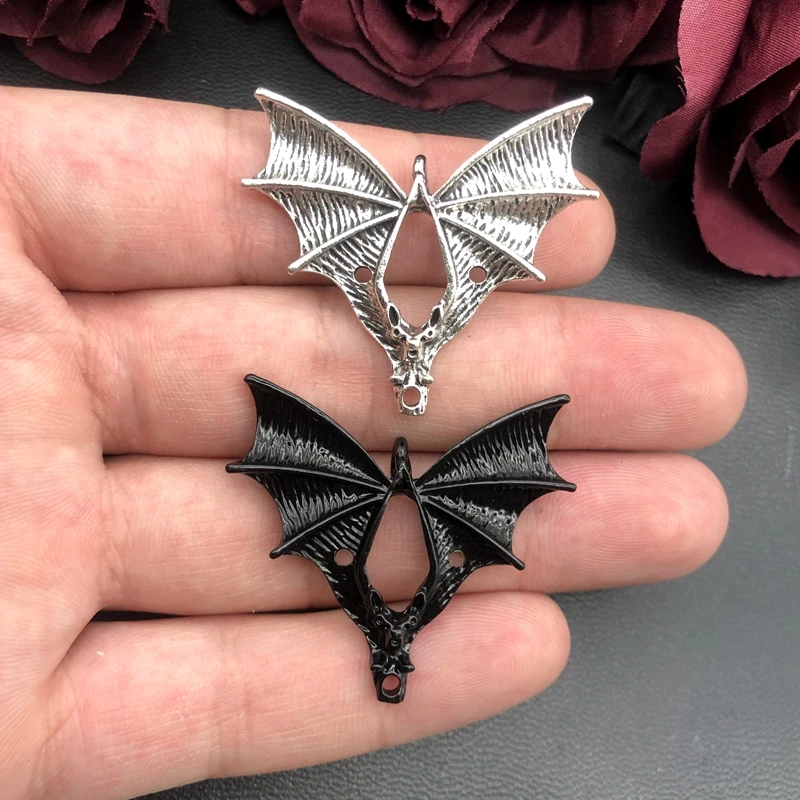 5pcs 37*40mm Retro Bat Pendant - Vampire Pendant - Hallowen Bat Pendants -  Diy Handmade Jewelry Findings