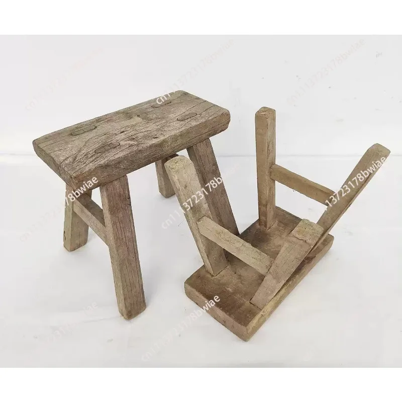 Folk old objects, small benches, elm wooden stools, live broadcast rooms, film and television shooting props, rural leisure retr
