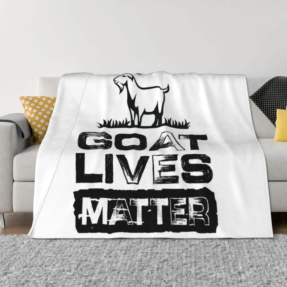 

Goat Lives Matter Funny Goat Animal Lover Gift Throw Blanket Sleeping Bag Softest Luxury Designer Furrys Blankets