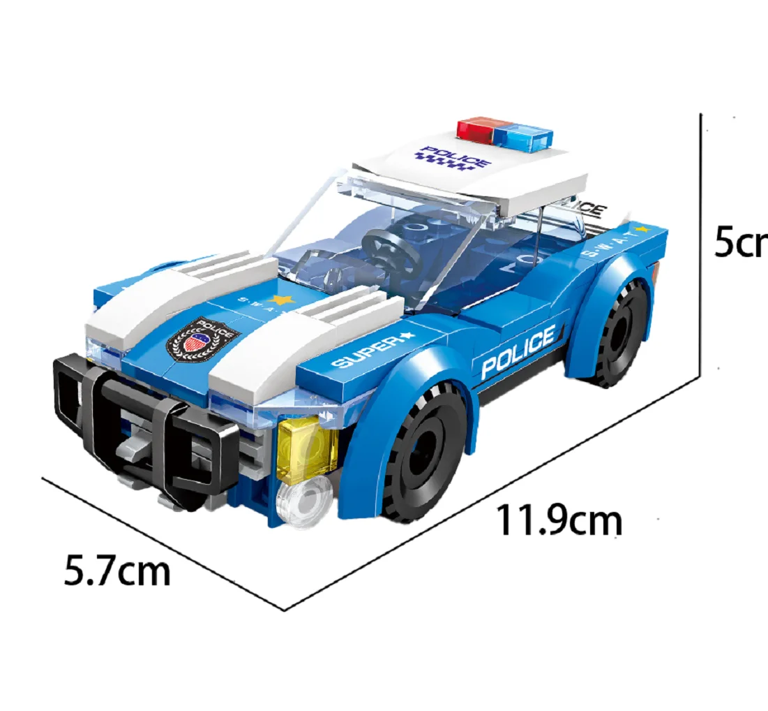 DIY Building Block Police Car Toy Set Creative Educational Patrol Vehicle  for Kids Fun Assembly Puzzle Playset image 5