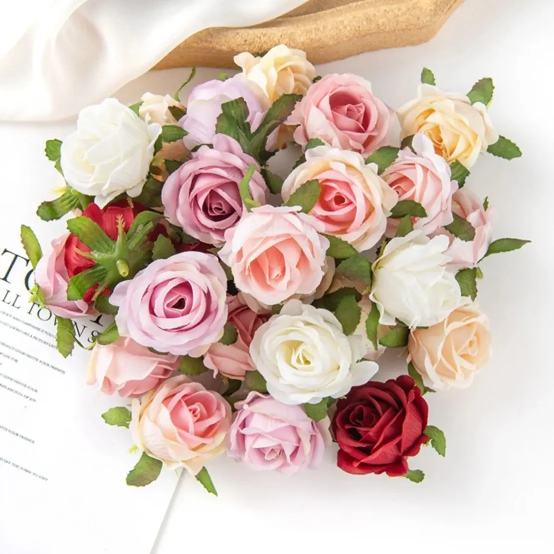 

100pcs Artificial Flower Silk Rose Diy gift Home Decor Christmas Festival Party Garden Arch Wedding Bridal Accessorise wholesale