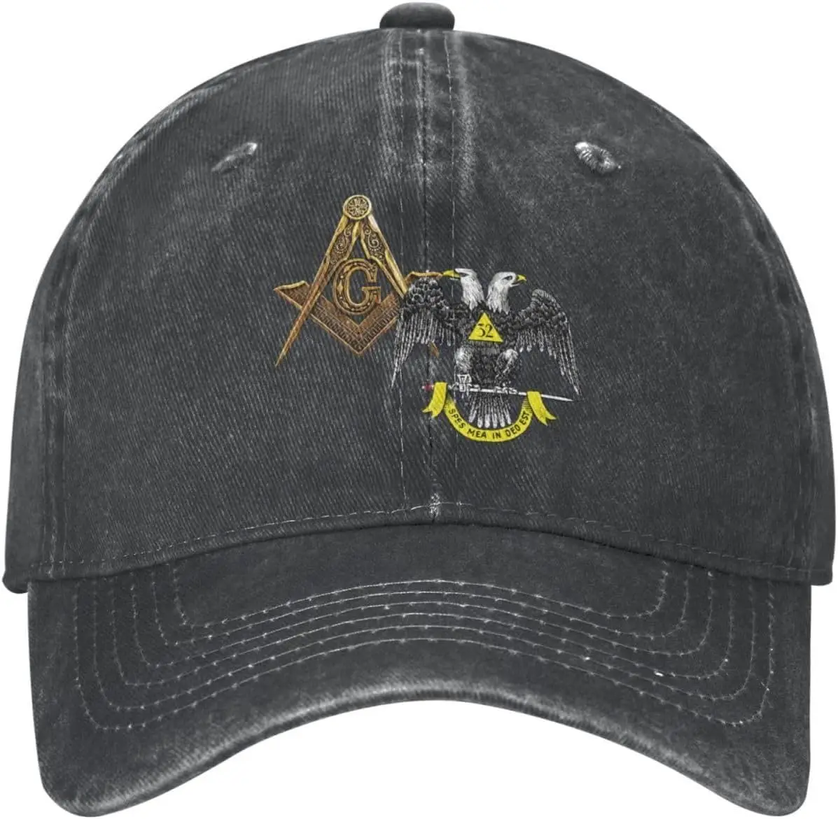 Freemasonry and Scottish Rite Distressed Denim Ball Cap Retro Cool for Every Occasion