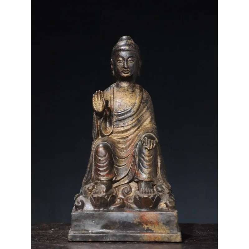 

9.1" China old Antique Tibet Tibetan Buddhism temple Bronze gilt Buddha statue