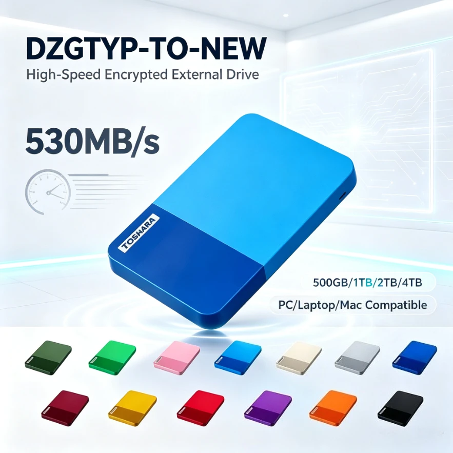 Original T0 Portable External Hard Drive RoyalBlue/White/Blue High Speed Storage Disk Compatible with Laptop Desktop Mac Android