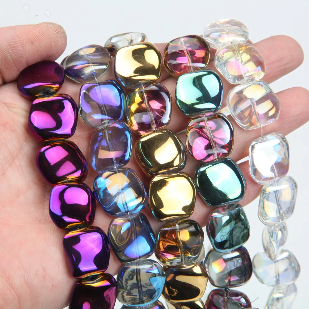 20PCS 17mm Shine Glass Twist Beads Loose Space AB Color Beads Pendant Necklace for Jewelry Making Bracelets DIY Accessories