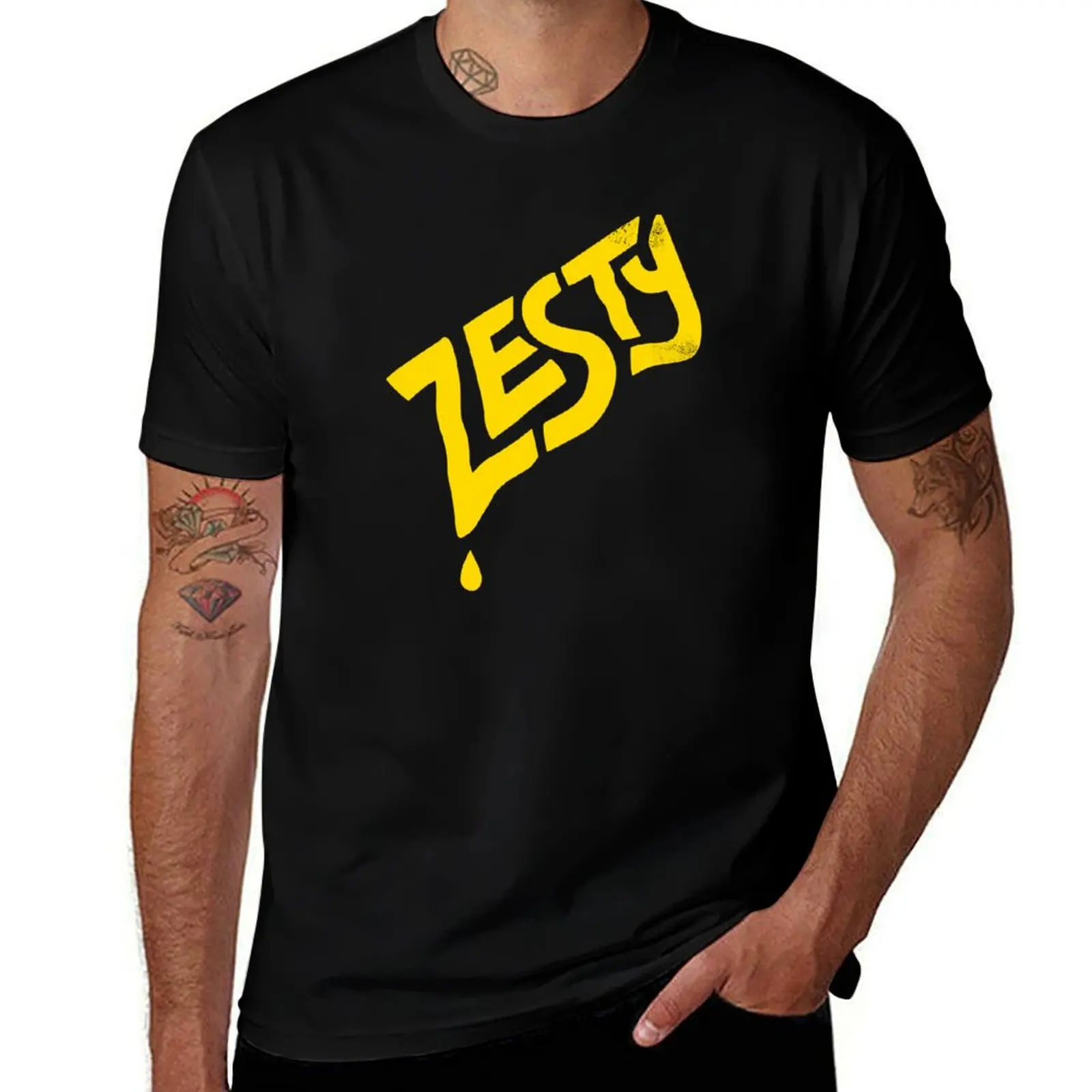 ZESTY Lemon logo T-Shirt man t shirt cotton T-Shirt