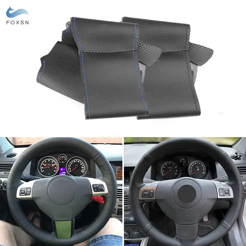 Perforated Microfiber Leather Steering Wheel Cover For Opel Vauxhall Holden Astra H 2004-2009 Signum Vectra C 2005-2009 Zaflra B