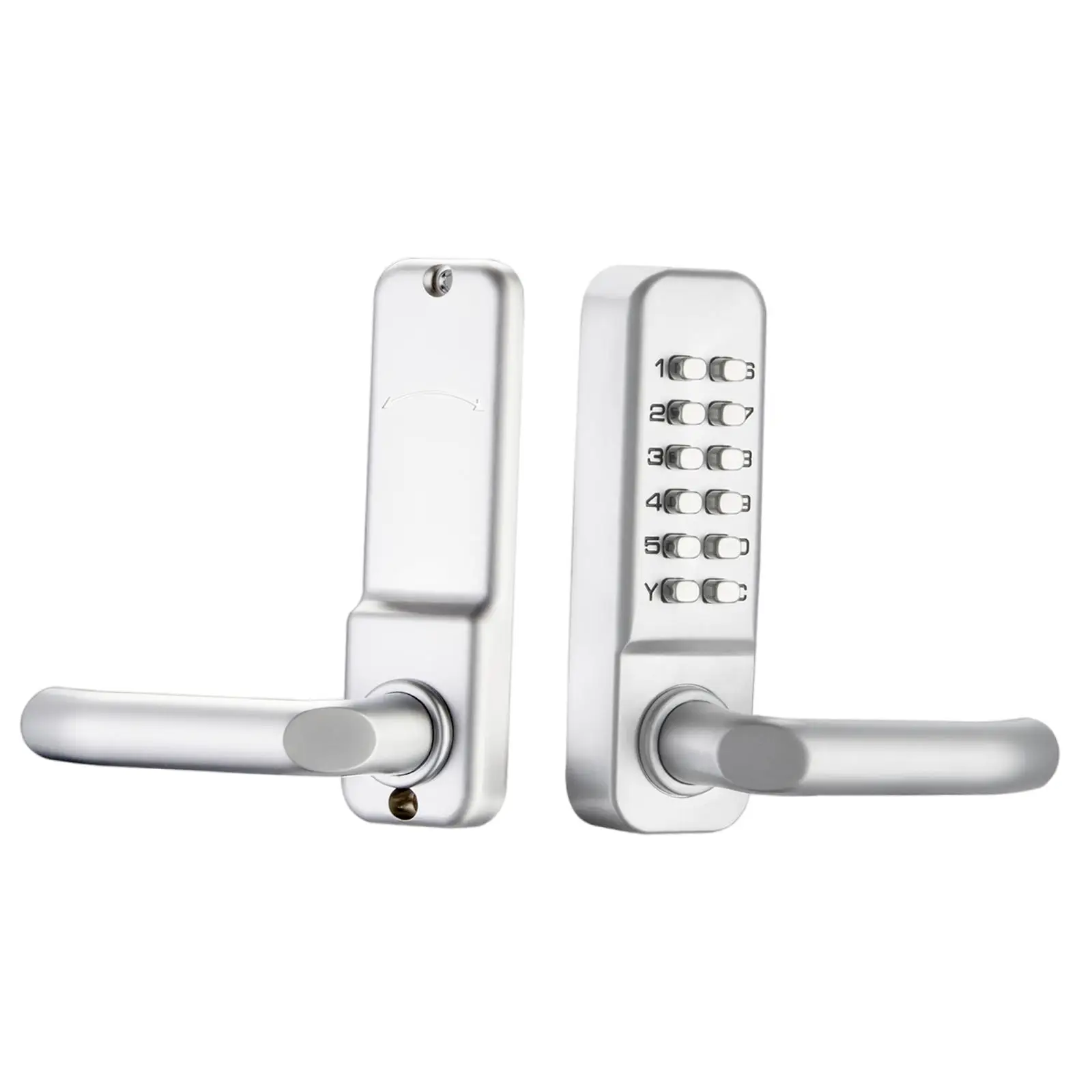 Digital Mechanical Push Button Door Lock with Handle Stainless Steel Combination Latch for Bedroom or Patio Doors