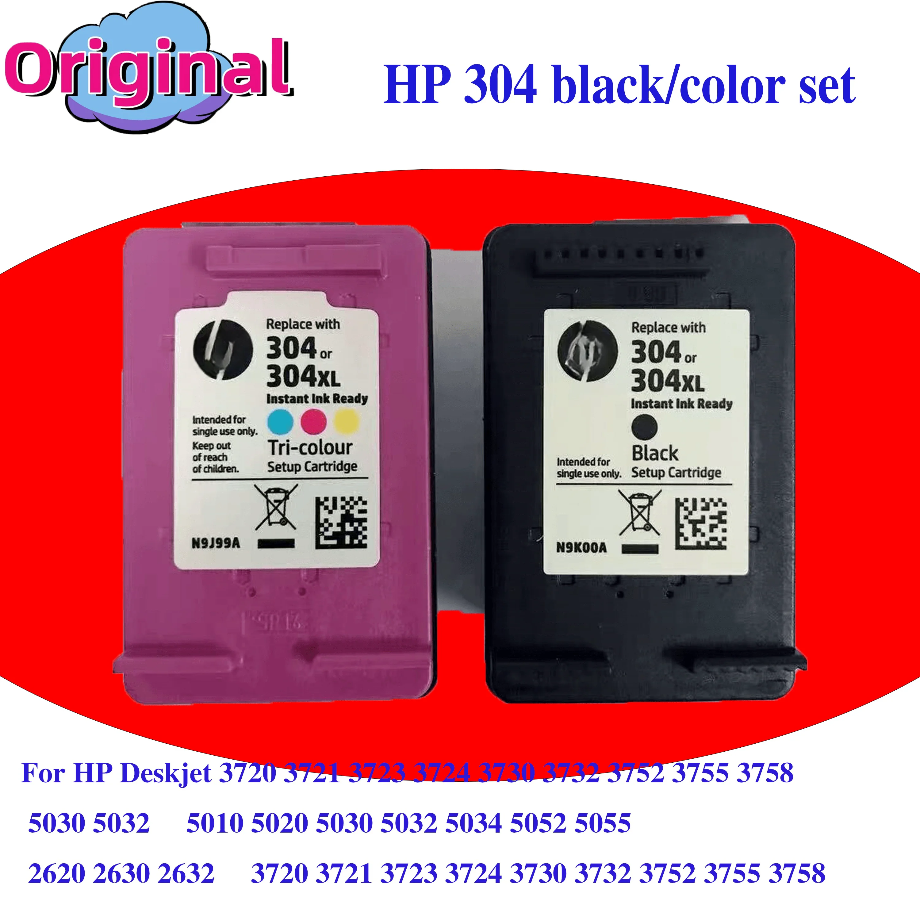 304 XL Ink Cartriddge  For HP 304 HP304 XL Deskjet Envy 2620 2630 2632 5030 5020 5032 3720 3730 5010 Printer