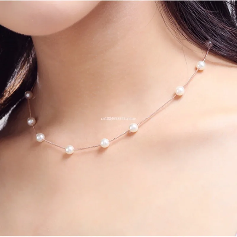 1 stücke neue Perlen Frauen Halskette Perle Choker Halskette Gold Farbe Goth Chocker Schmuck am Hals Anhänger 2024 Kragen für Mädchen