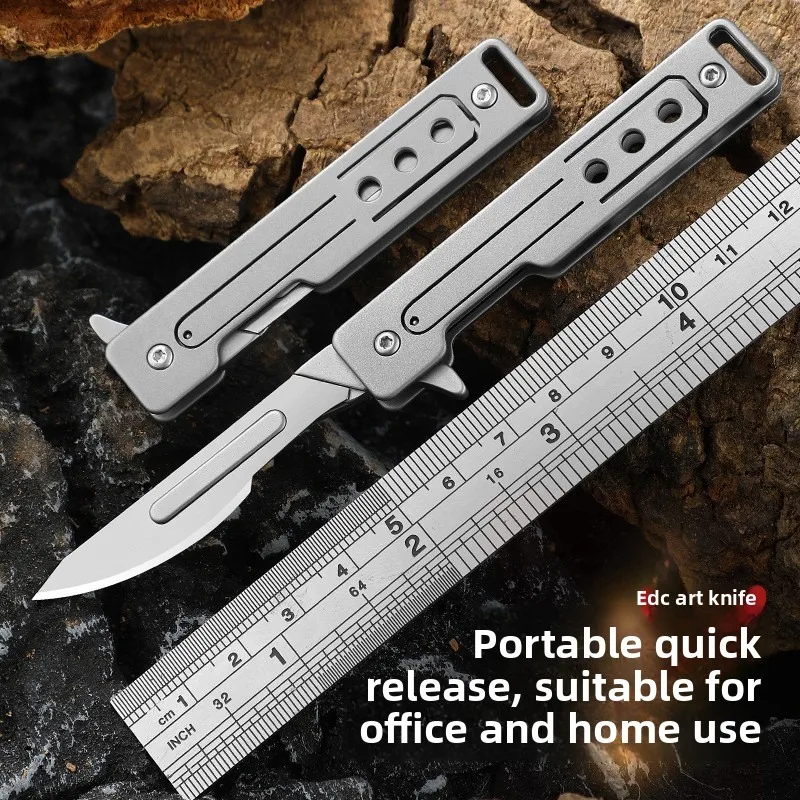 Stainless Steel Folding Craft Knife Pocket Knife Detachable Multifunctional Portable Cutting Tool for Office And Home Use