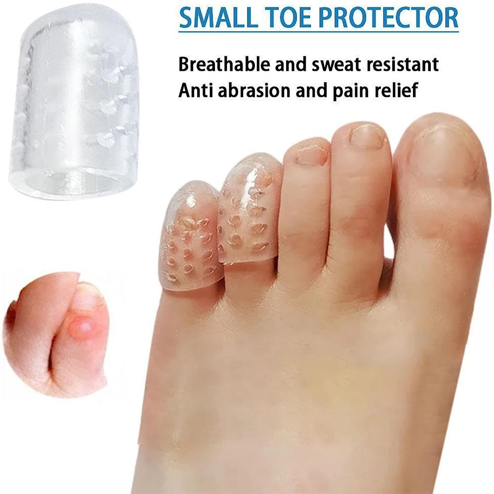 10PCS Toe Protectors Breathable Toe Covers Silicone Anti-Friction Toe Separators Prevents Blisters Toenails Caps Foot Care Tool