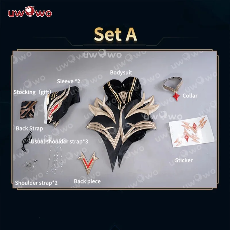 الدفعة الأخيرة UWOWO Ahri كوسبلاي جامعة الأساطير/LOL: أزياء أسطورة أهري التأثيرية الخالدة مع ذيل وغطاء للهالوين كوس