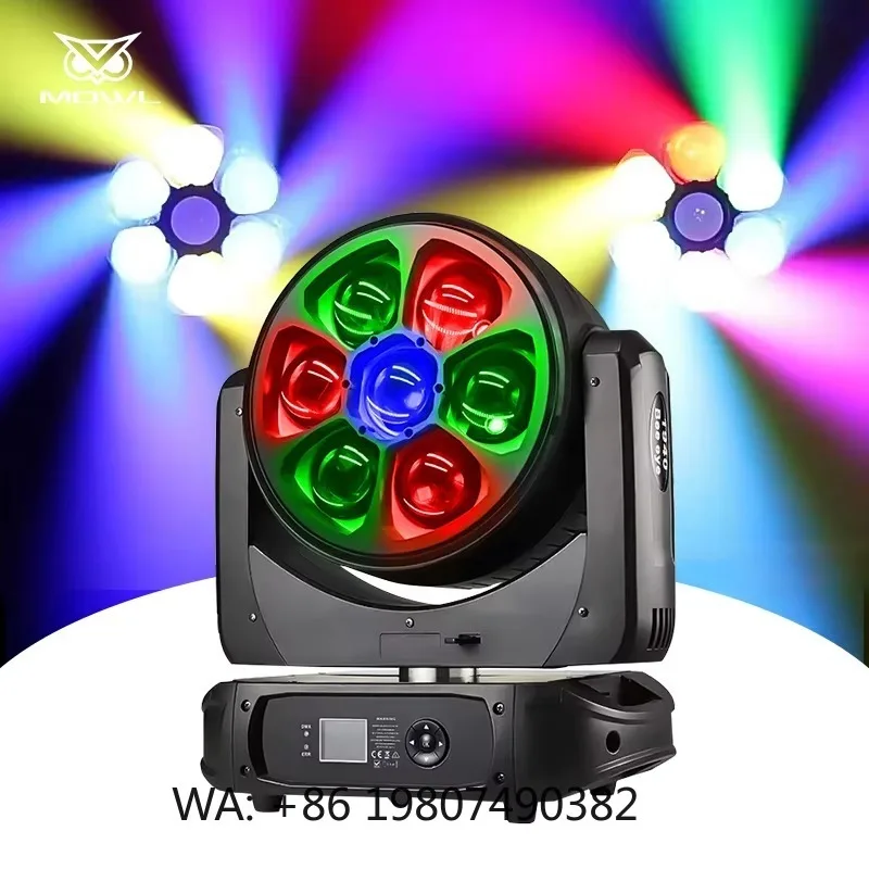 7x60W 4in1 RGBW Bee Eye Zoom LED Wash Moving Head Projection Light DMX Controlled for Disco DJ Bar Club Stage Shows