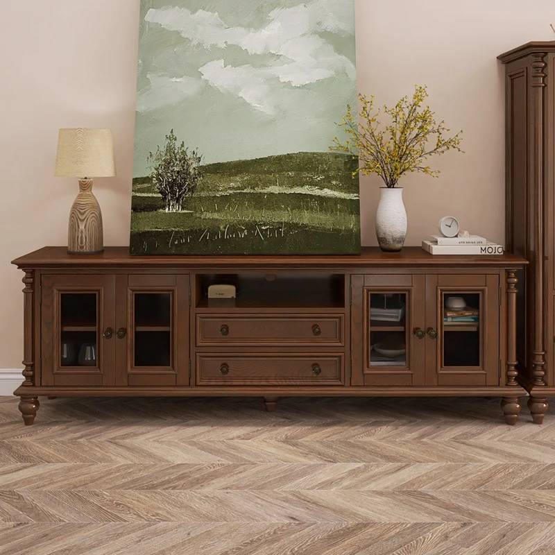 

retro coffee table, TV cabinet combination, high and low cabinet side cabinet, living room floor cabinet, locker atmosphere