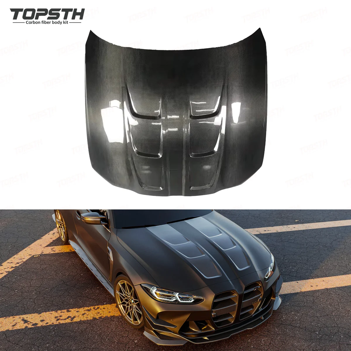 

ODM OEM Dry Carbon Fiber Engine Hood for BMW M3 G80 M4 G82 AC Style High Quality Lightweight Car Bonnet Upgrade