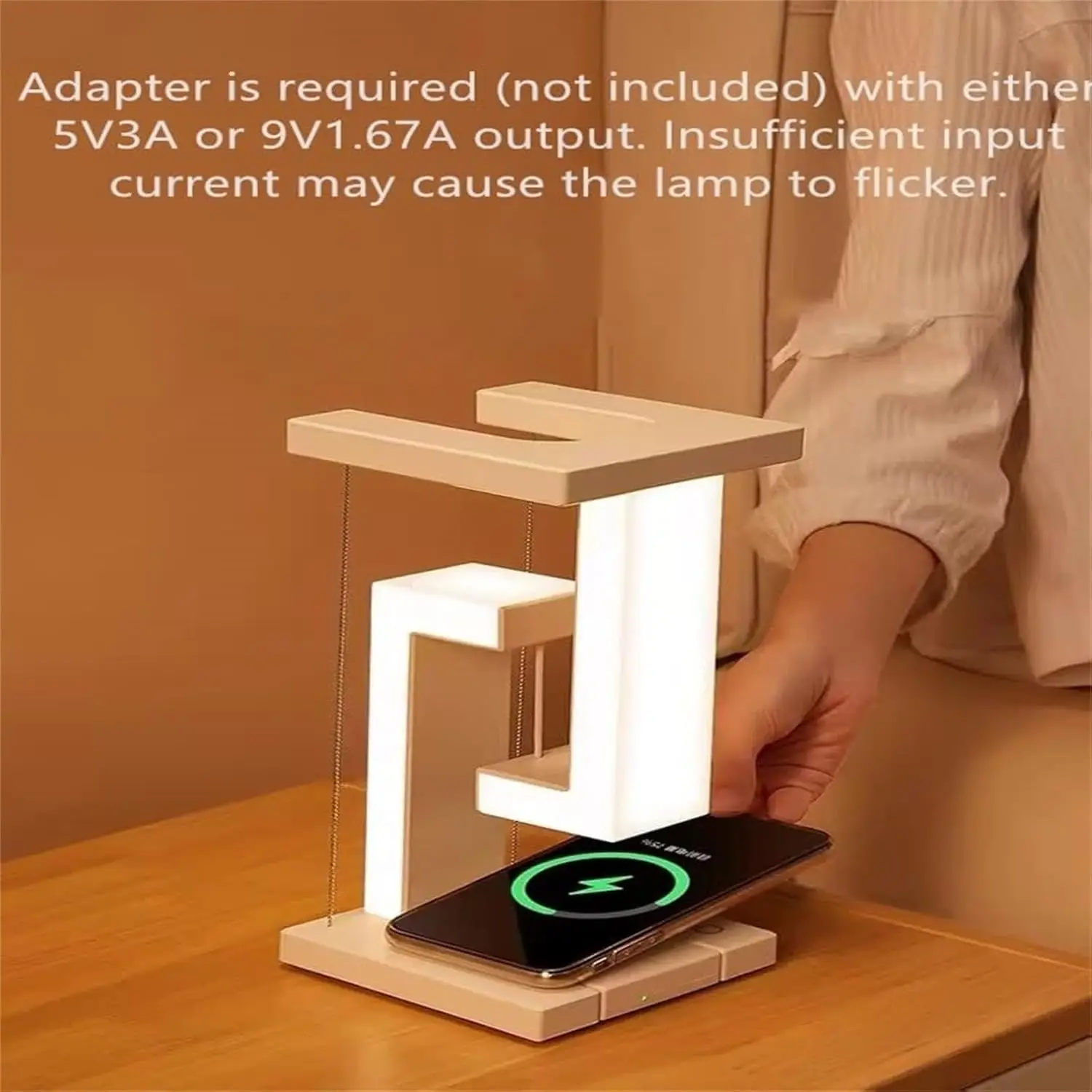 Levitating Lamp Tensegrity Structural Stability Night Light,LED with Dual USB Ports,Unique Gifts for Bedroom Decor