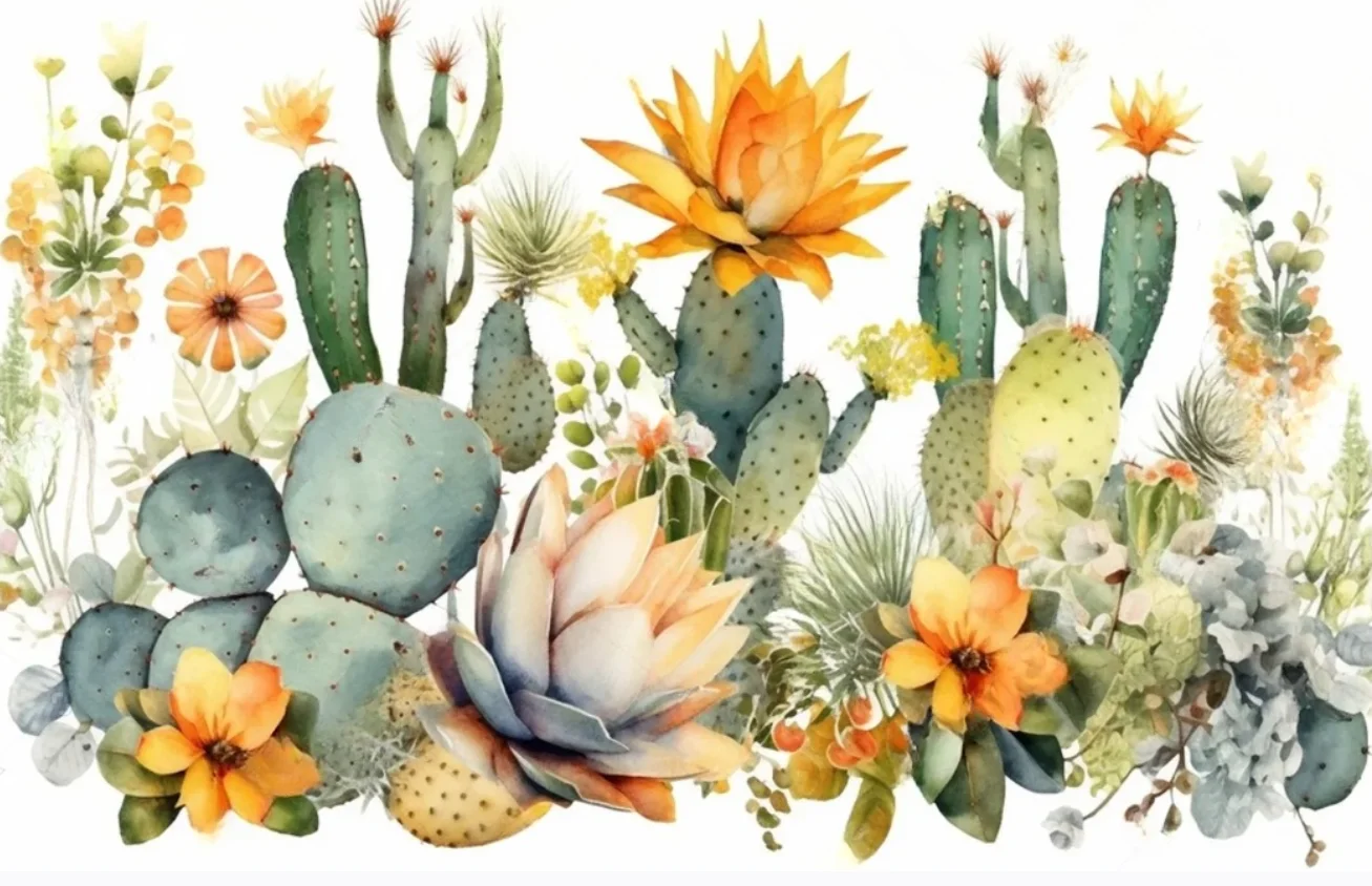 خلفية مخصصة للجدران 3 د رسمت باليد الصبار فراشة حائط الخلفية الجداريات خلفية ديكور المنزل papel دي parede ثلاثية الأبعاد