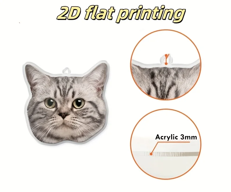 Personalized Custom Acrylic Key Chain Upload Portrait Pet Family Image DIY Custom Text Name Keyring Backpack Charms Creative Sou view 6