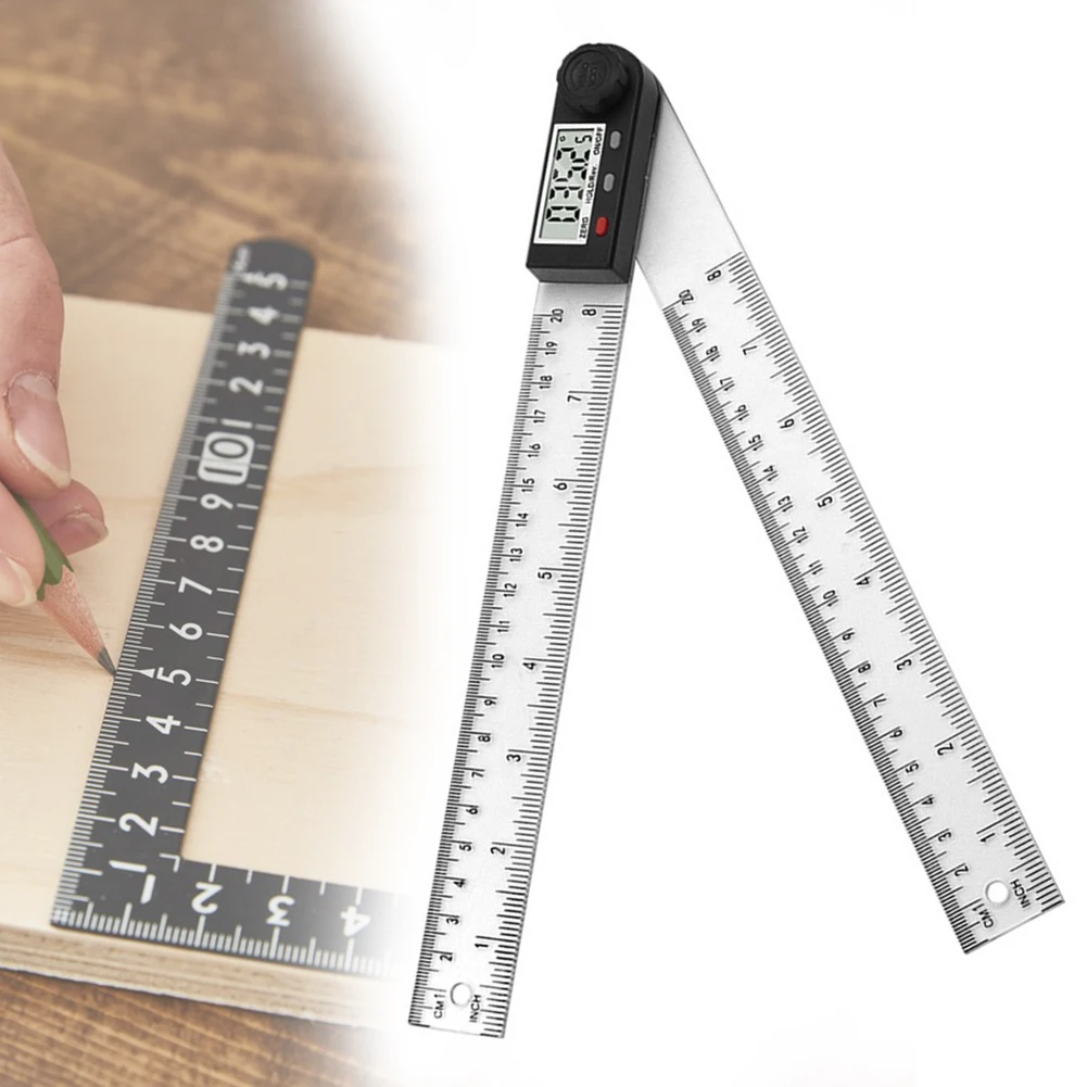 

2 In 1 Digital Display Clear Angle Ruler High Accuracy Angle Protractor Ruler For Handraft Making