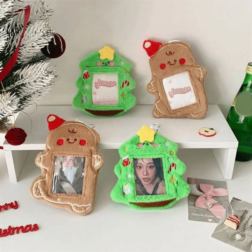 الزنجبيل رجل Photocard حامل حقيبة قلادة الكرتون شجرة عيد الميلاد حامل بطاقة رقيق Kpop صور حافظة بطاقات هدية الكريسماس