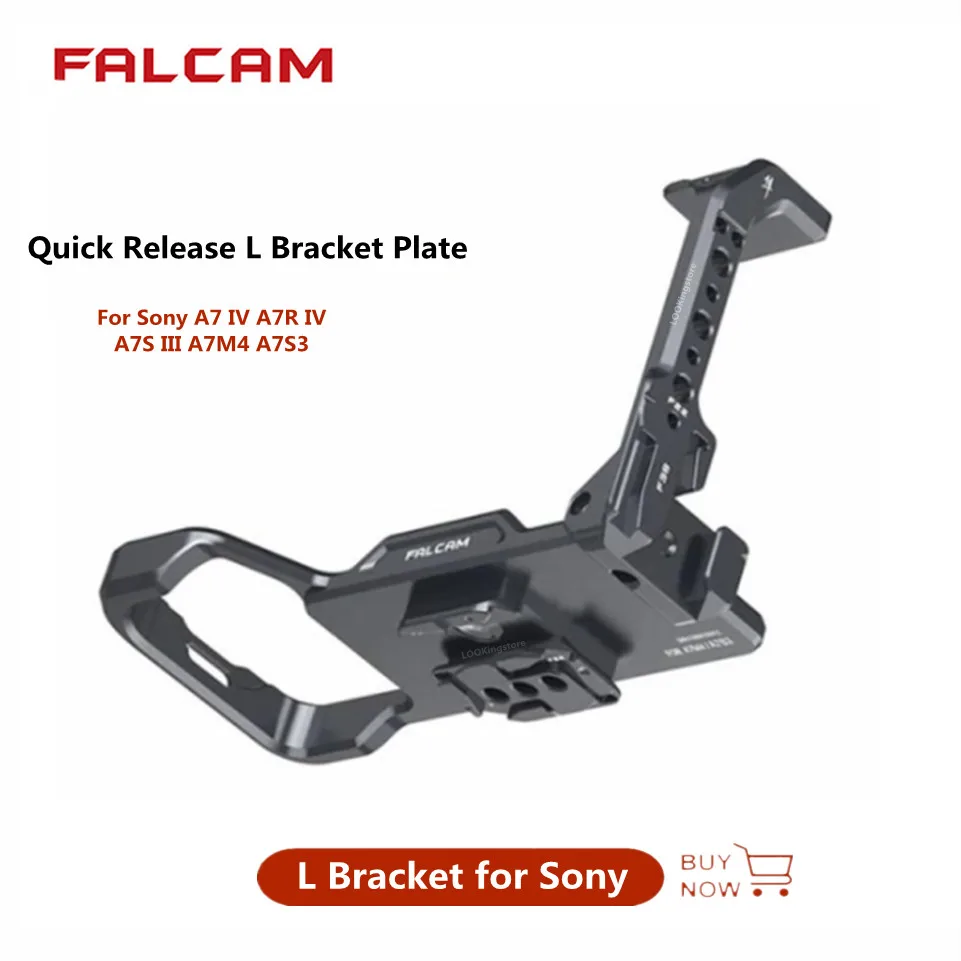 Falcam Quick Release L Bracket Plate for Sony A7M4 A7S3 A7 IV A7R IV Α7S Camera L Shape Plate Hand Grip with Cold Shoe