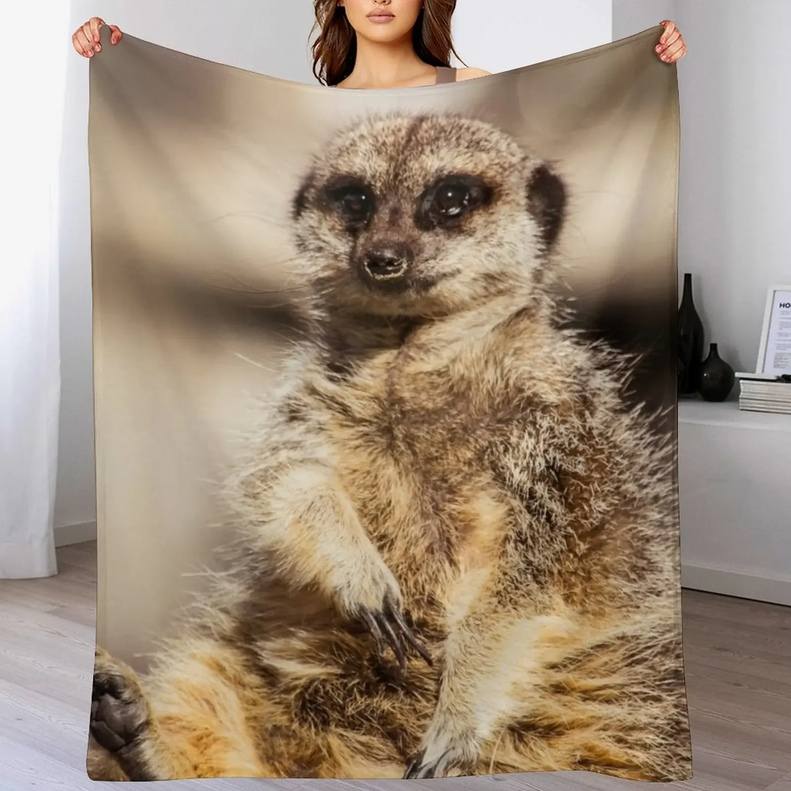 Cute Meerkat Throw Blanket Sleeping Bag Quilt Decorative Beds Plaid Blankets