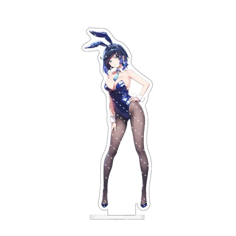 Anime Game Yuan Shen Impact Acrylic Standing Sign Desktop Model Ornament Props Collection Sexy Girls Black Silk Series Keychain - view 6