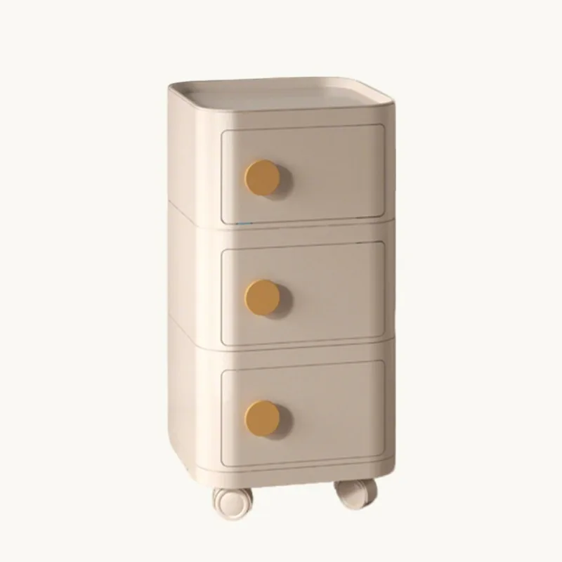 

Modern plastic bedside table Compact storage chest of drawers Mobile small space Bedroom color cabinet