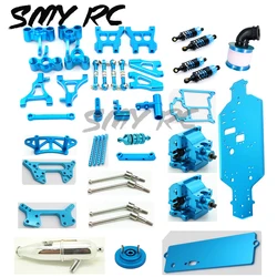 HSP 94122 RC Car Metal Upgrade Swing Arm Gearbox Assembly Chassis Shock Absorber Plate CVD For 1/10 Petrol On Road Racing