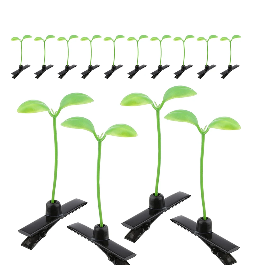 

80pcs Bean Sprout Hair Clips Cute Leaves Pins for Festival Party Rave Grass Cosplay Hair Accessories Plant Hairpins