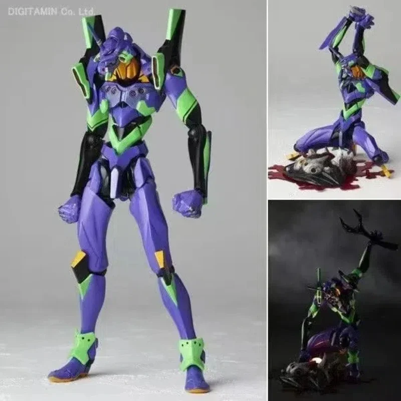 Anime EVA EVANGELION-01 with lamp Joint replaceable Action Figures PVC Model Statue Toys doll Desk Decor Collection Gifts boxed