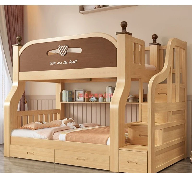 

Bunk bed, bunk bed, solid wood multifunctional children's bed, small apartment, thickened adult high