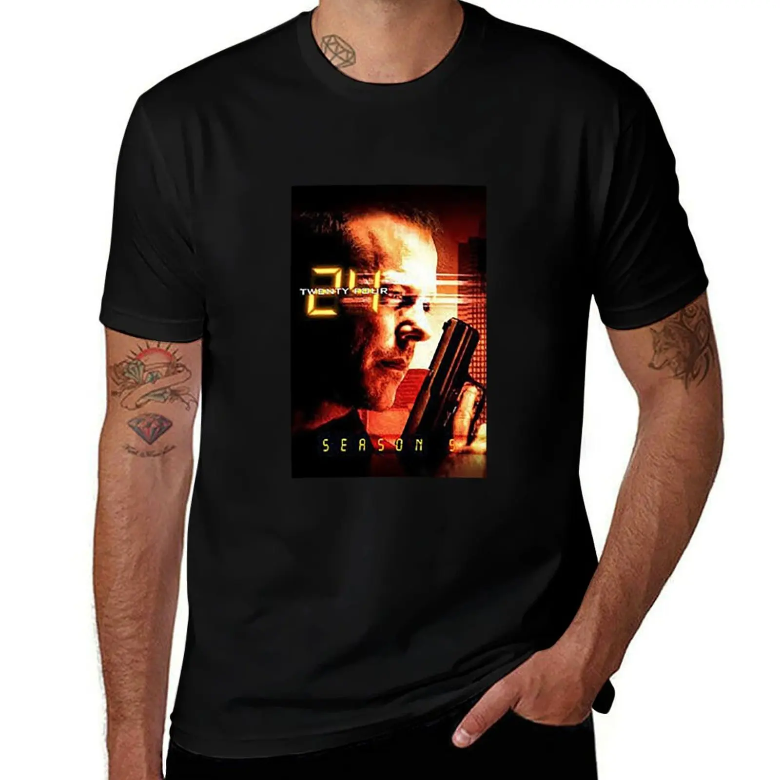 

jack bauer 24 hours T-Shirt Big and Tall Basic Tee Shirt