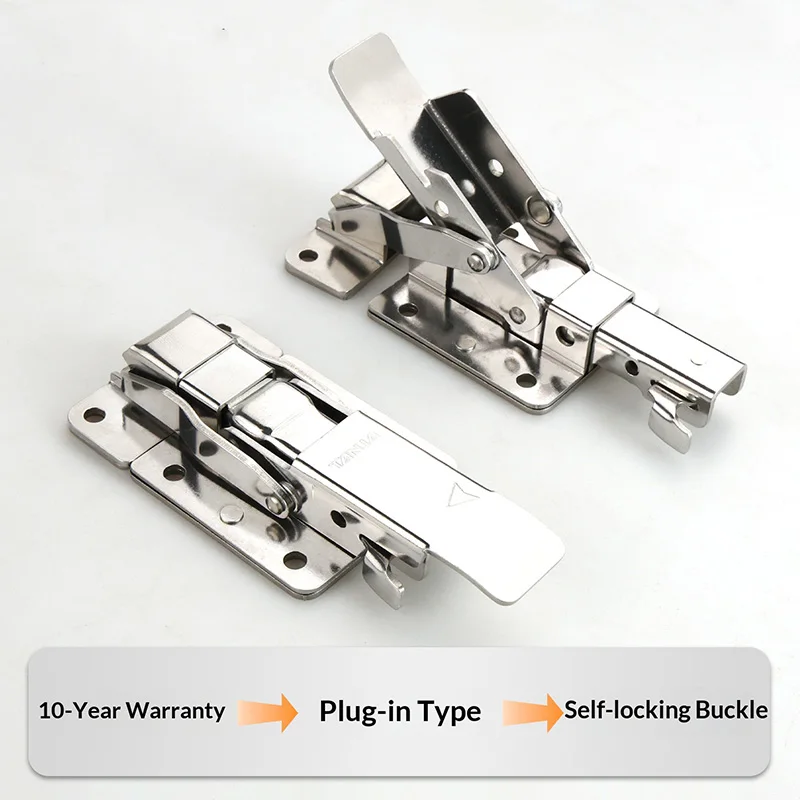 Stainless Steel 304 Heavy-Duty Self-Locking Buckle Adjustable Buckle for Machinery Industry U-Shaped Rod Safety Lock Box Buckle