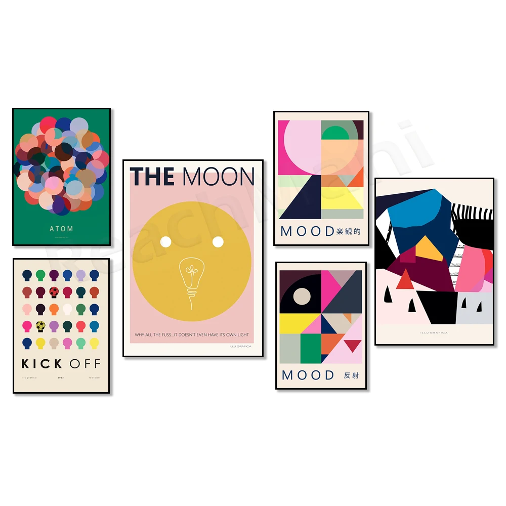 KICK OFF/2022, MOOD/reflection, Japanese inspired graphics, bold organic shapes colour inspired posters, Scandinavian design