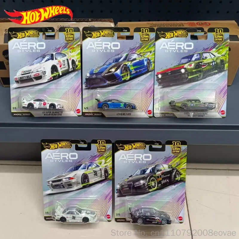Hot Wheels Aero Styles Premiums Series Fpy86 Nissan Alloy Car Skyline Gtr Audi A4 Nissan S15 Lexus Rc Chevy Model Collection Toy