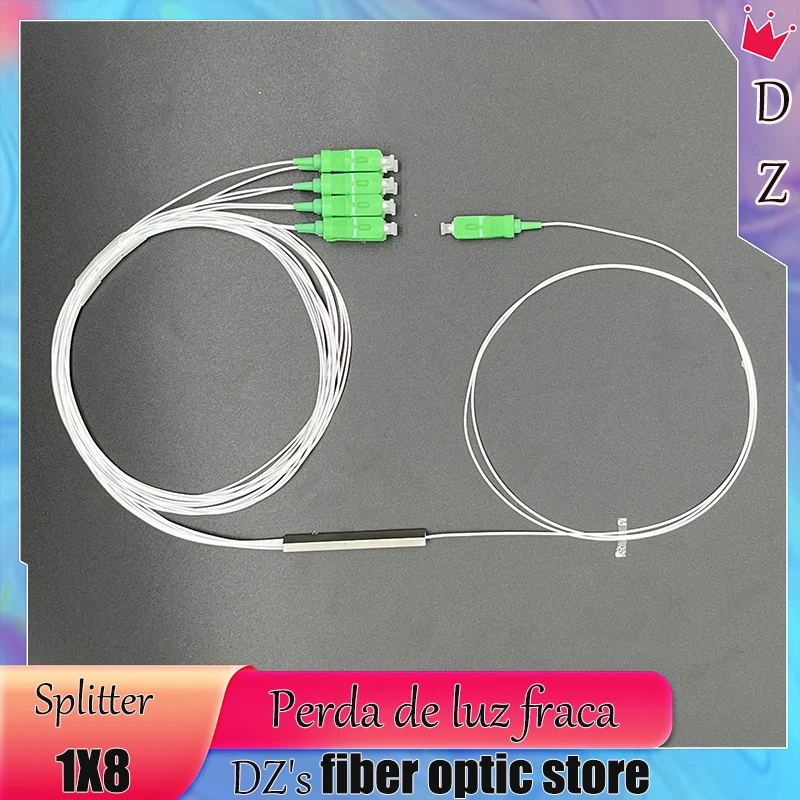 Imagem -05 - Divisor de Fibra Óptica sc Apc 1x8 Tubo de Aço 1m Conector Monomodo Kit de Comunicação Plc 09 mm 10 Pcs Lot