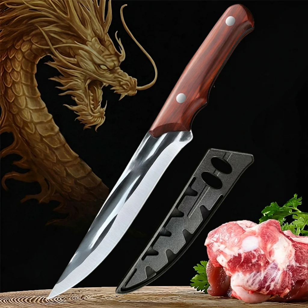 Cuchillos Longquan forjados a mano, cuchillos para cortar y rebanar huesos, cuchillos de cocina, cuchillos de cocina afilados para cortar carne, cuchillo para matanza de animales