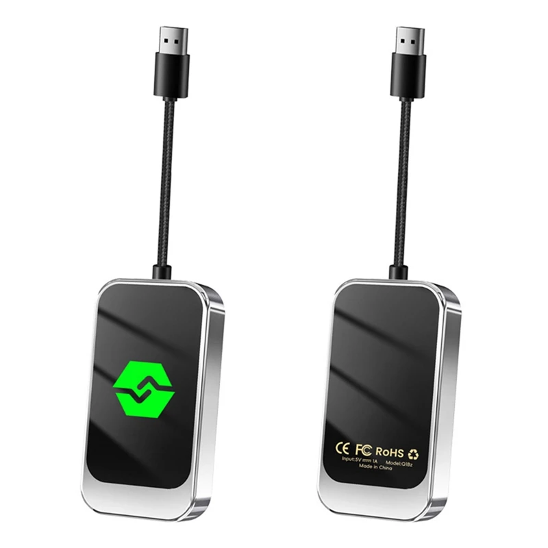 Adaptor USB nirkabel 2 dalam 1 untuk mobil, adaptor otomatis Android 2 dalam 1 dengan kabel konversi, adaptor mobil ke nirkabel