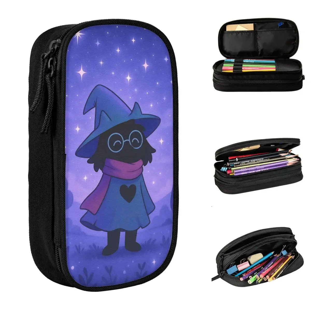 Deltarune Ralsei Game Pencil Cases Lovely Pen Box Bag Student Big Capacity Students School Zipper Pencil Box