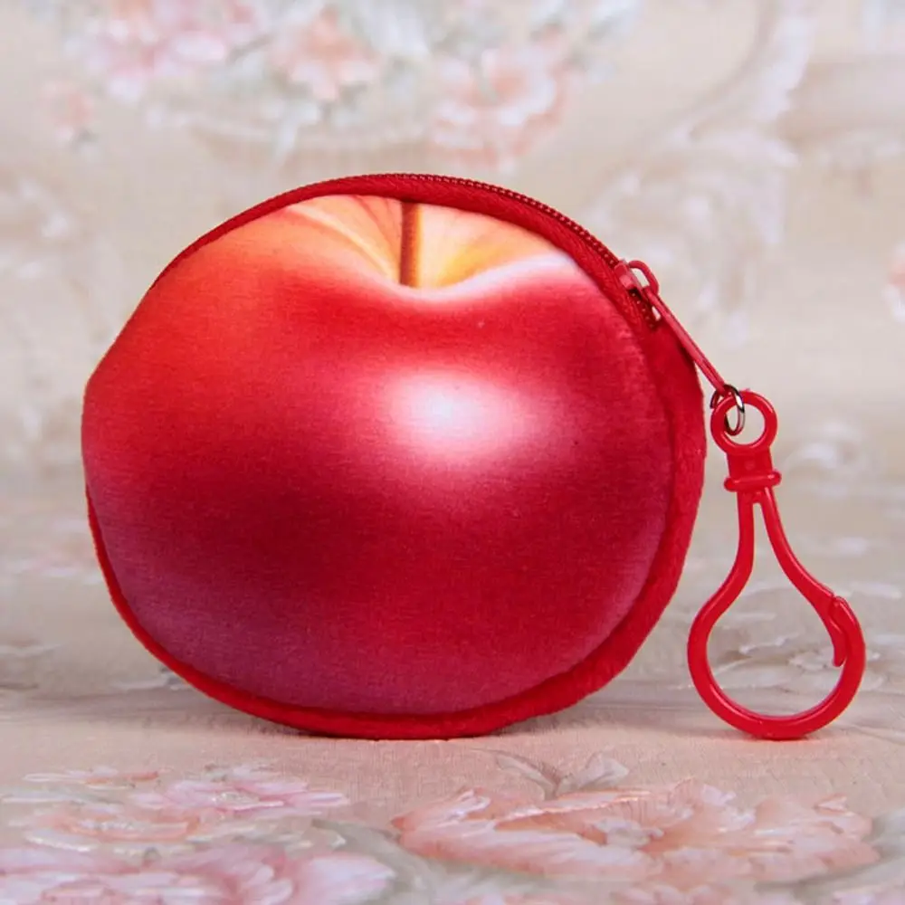 Fashion Watermelon Fruit Coin Purse Strawberry Peach Strawberry Card Holder Zipper Huangtao Plush Wallet Shopping