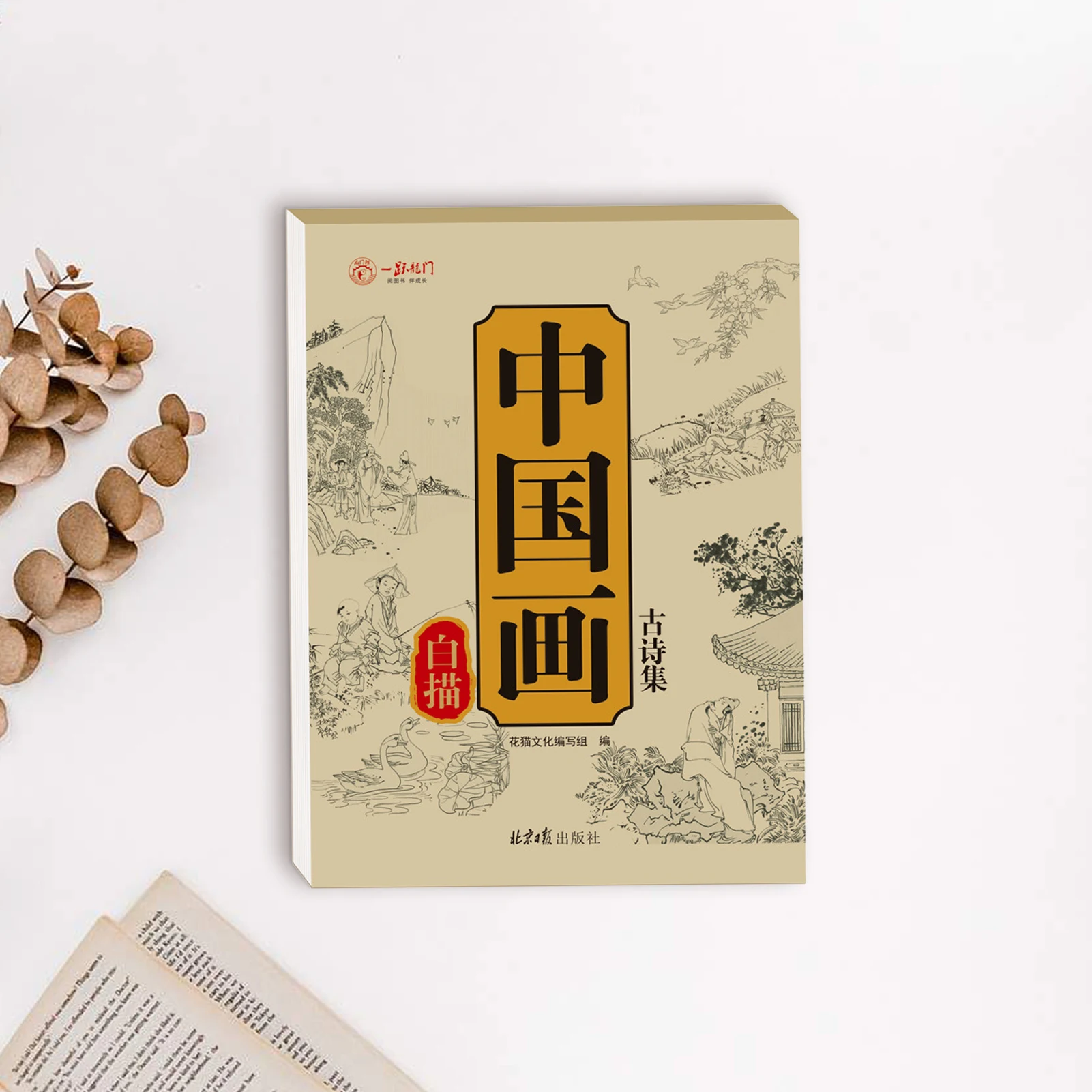 Boceto de pintura china de estilo chino, conjunto de copia de boceto de pincelado fino, figuras de paisaje, flores y animales, álbum de copia básica