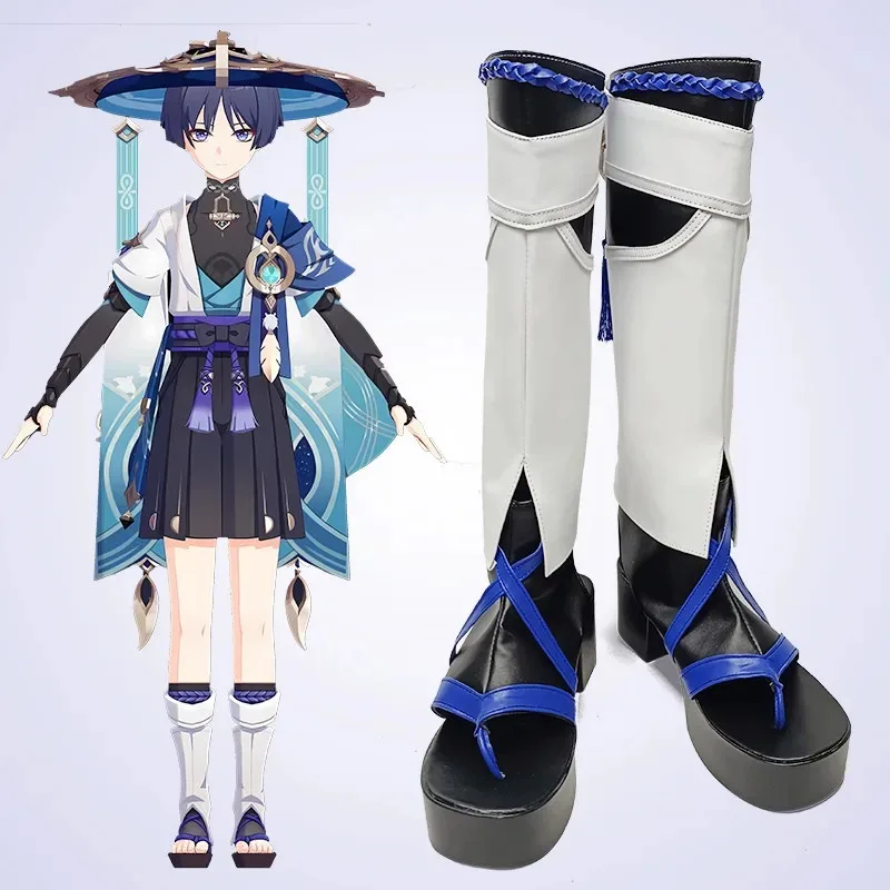 

Anime Genshin Impact Wanderer Cosplay Shoes Boots Halloween Accessories Made to Order