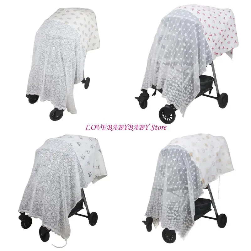 

Full Coverage Strollers Fly Net Breathable Mesh Sun Protections for Baby 4XBC