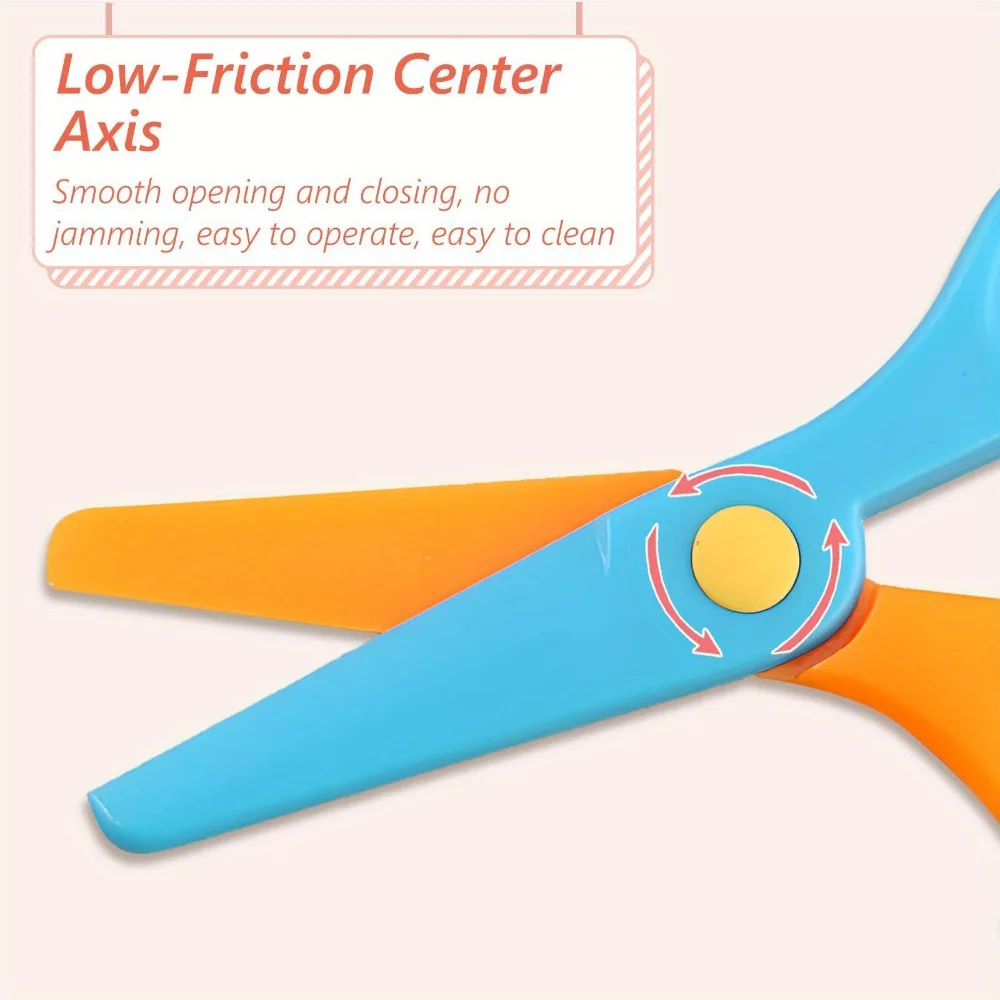 1-4pcs Safety Scissors Set - Plastic Dual-Colour Scissors Designed Arts and Paper Craft Supplies