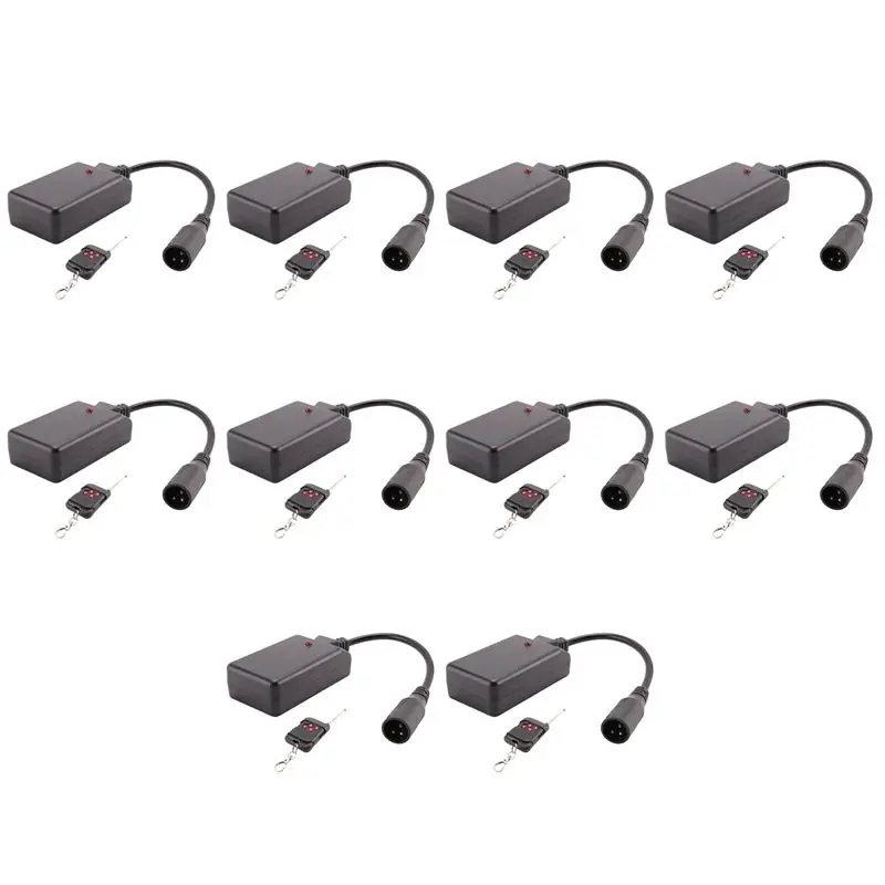 10X 3 Pins XLR Wireless Remote Control Receiver For Smoke Fog Machine DJ Stage Controller Receptor Fogging 400W 900